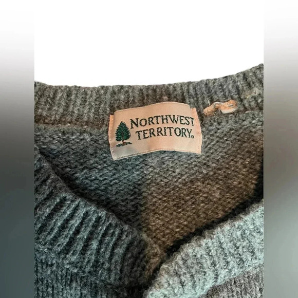 Northwest Territory Vintage 90's Granola Grunge Henley Sweater Men's XL - Picture 2 of 3